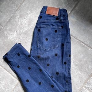 JCrew Denim Flocked Spots Sz 0